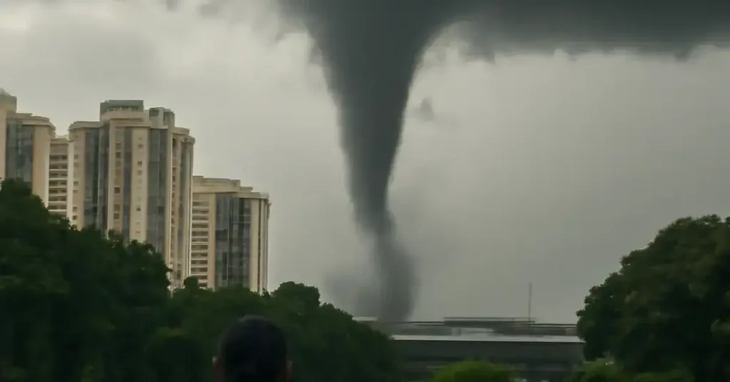 Wild Tornado Singapore, tornado Singapore, Singapore weather event, rare tornado Singapore